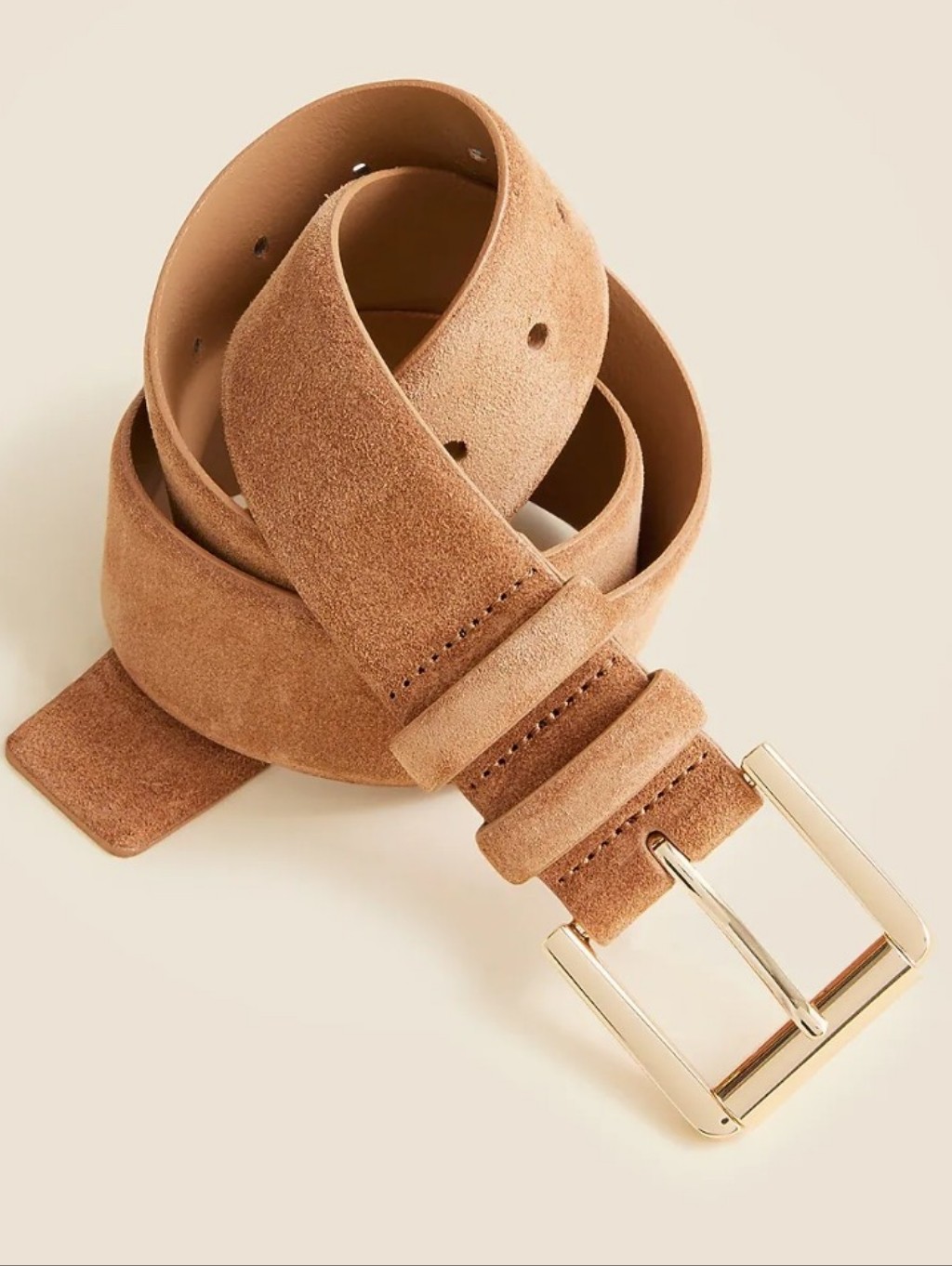 J. Cuede Roller-Buckle Suede Belt - Blonde Espresso